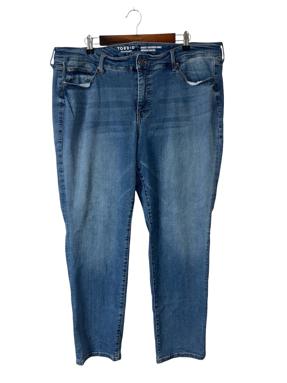 Torrid Jeans Perfect Boyfriend Ankle Stretch Blue Straight Classic Size 20T Long